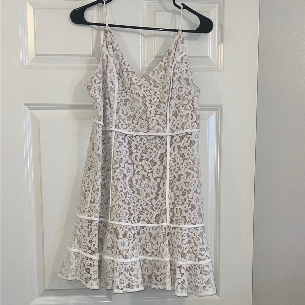 Lush White Lace Mini Dress
